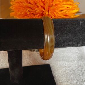 Brown Swirl Resin Bangle Bracelet - Women Jewelry
